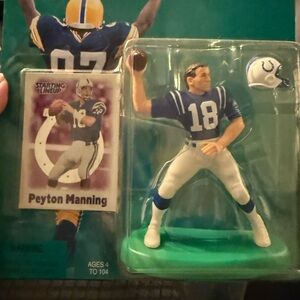 Peyton Manning Starting Lineup 2000 NFL hologram logo by Hasbro